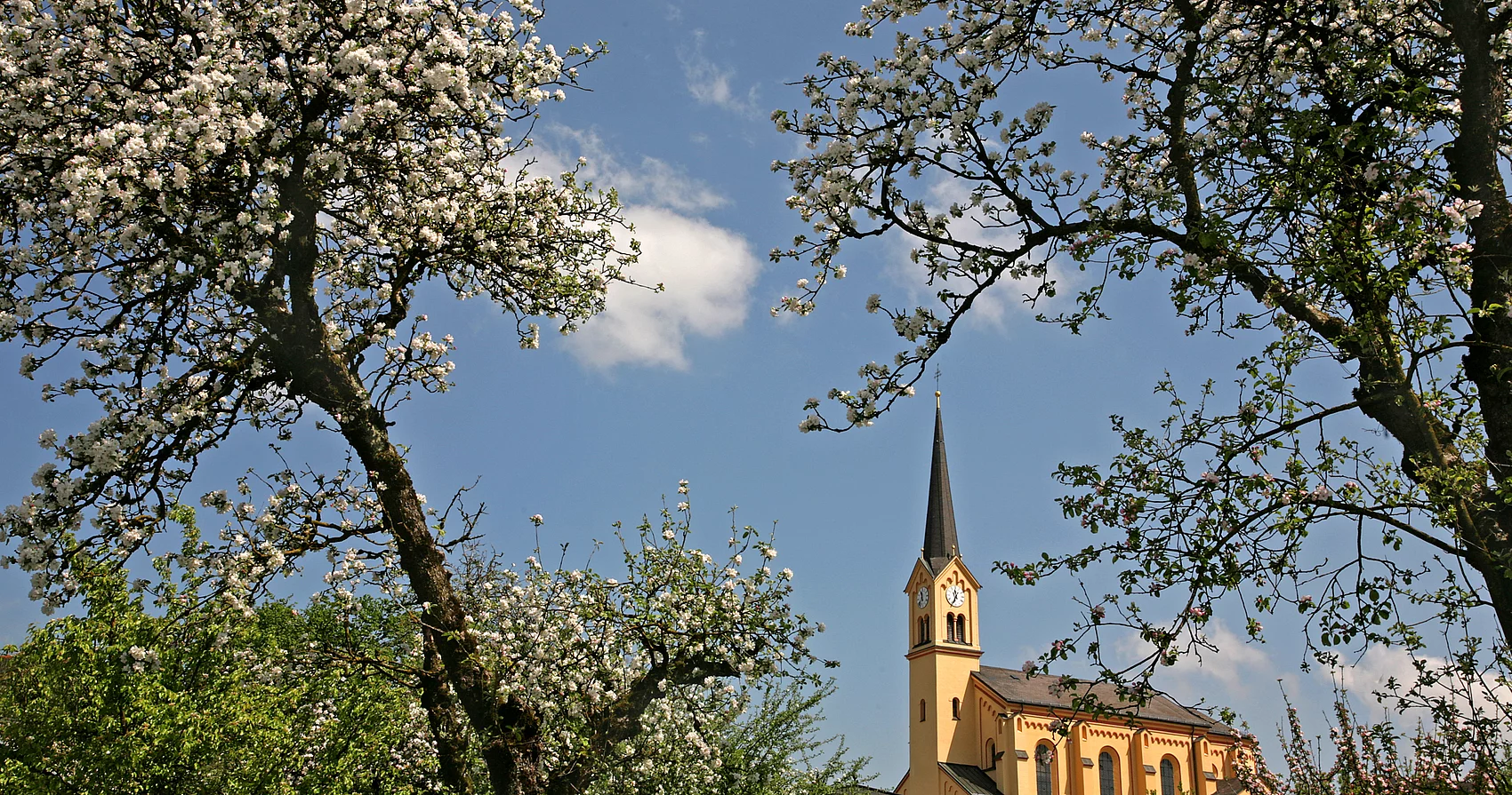 Kirche in Chieming Blick auf die Kirche Mariä Himmelfahrt in Chieming