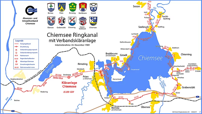 Chiemsee Ringkanal Übersichtsplan